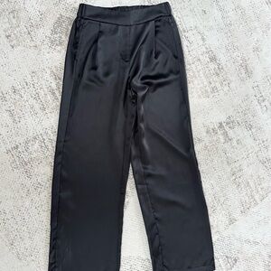Sleek Black Satin Pants
